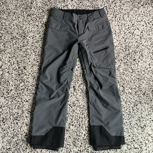 Marmot Snow Pants Lined Cargo Grey Black Reinforced Ankle Cuff Men’s Size Large